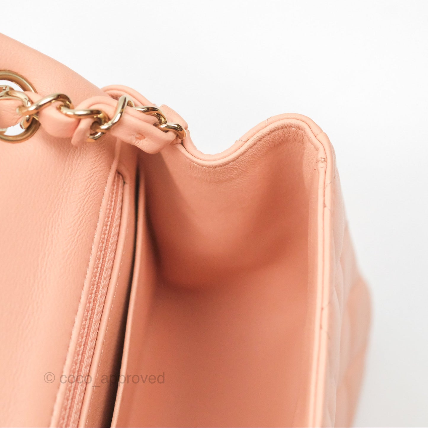 Chanel Quilted Mini Square Lambskin Light Beige Pink Gold Hardware