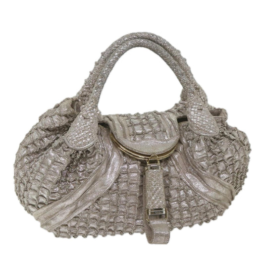 Luxury FendiSpy Hand Bag Leather Silver56875