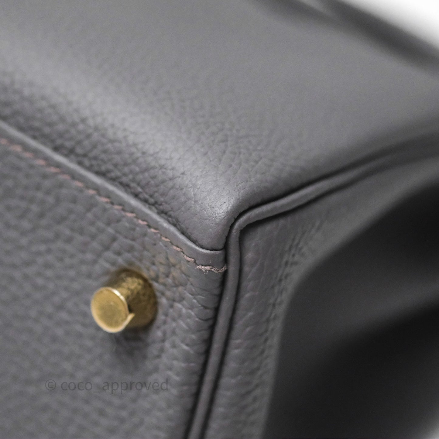 Hermès Kelly II 28 Retourne Etain 8F Togo Gold Hardware