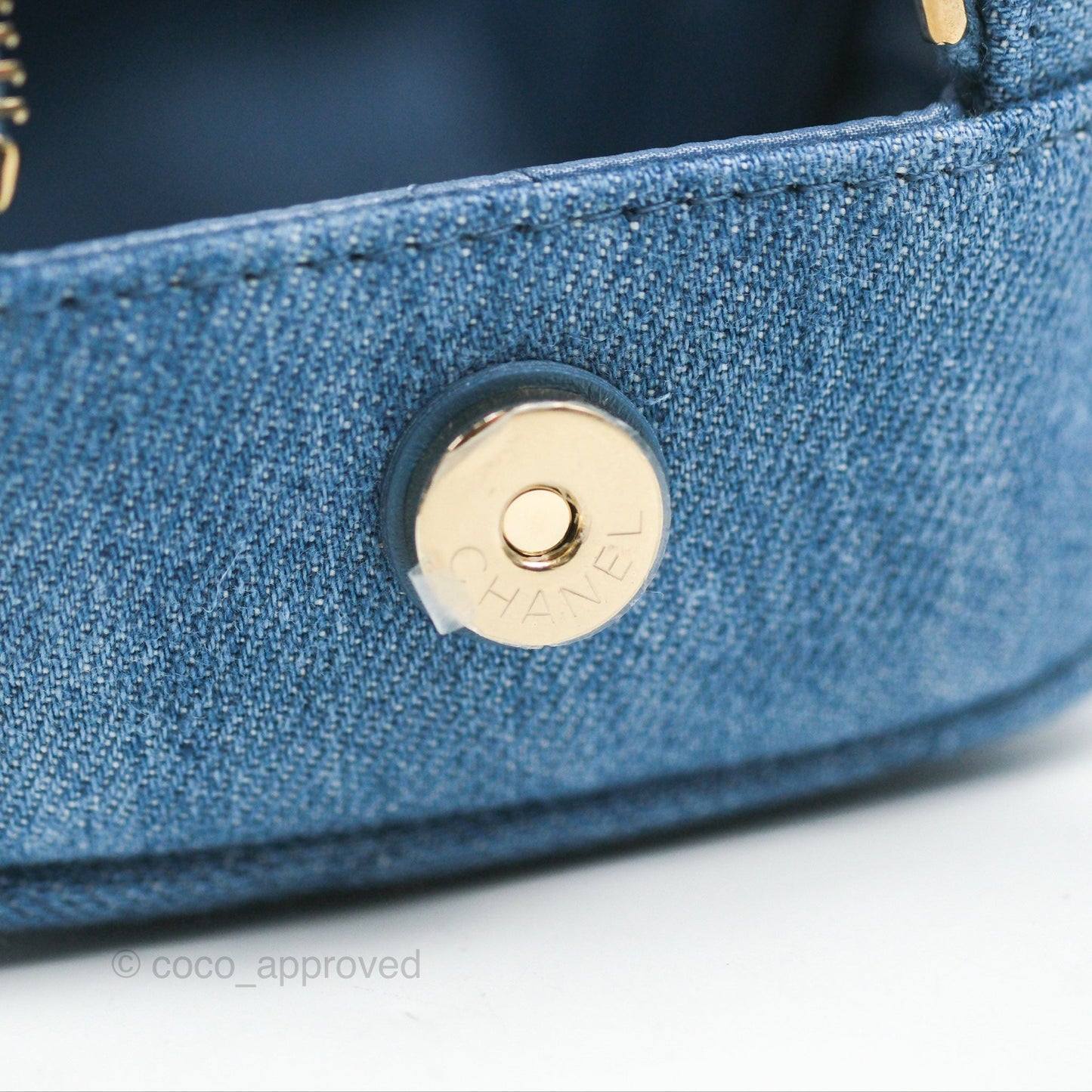Chanel Cruise Pouch Cosmetic Bag Denim