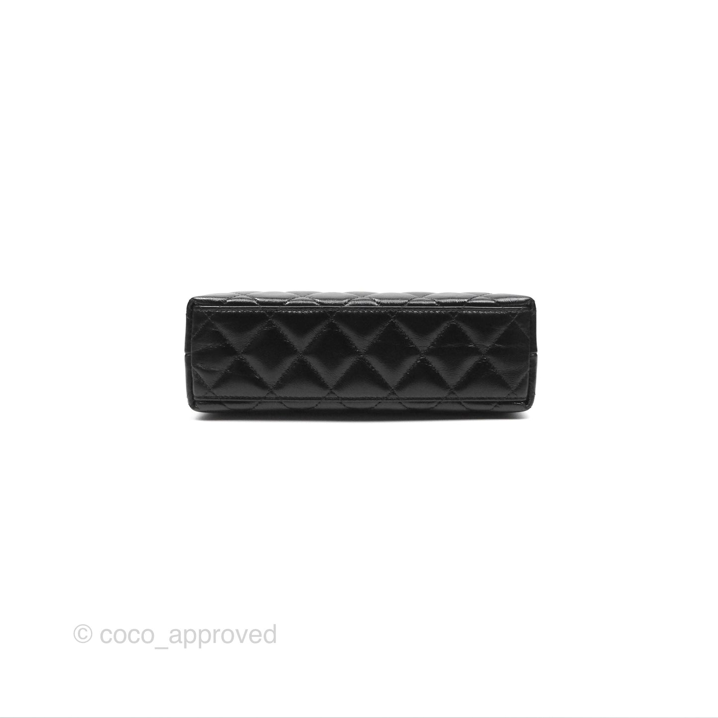 Chanel Kelly Bag Quilted Black Shiny Calfskin Aged Gold Hardware
