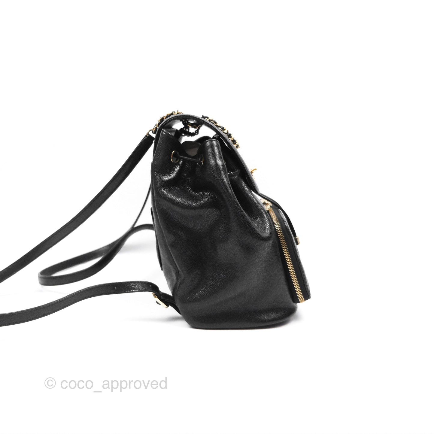 Chanel Quilted Business Affinity Backpack Black Caviar Gold Hardware