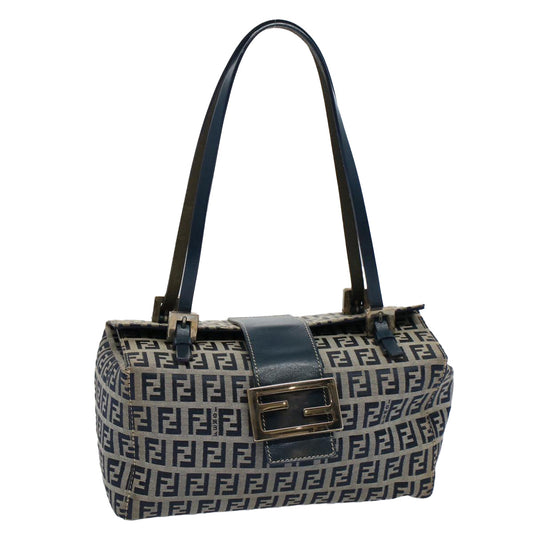 Luxury FendiZucchino Canvas Hand Bag Navy56963