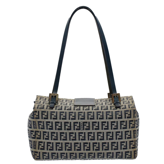 Luxury FendiZucchino Canvas Hand Bag Navy56963