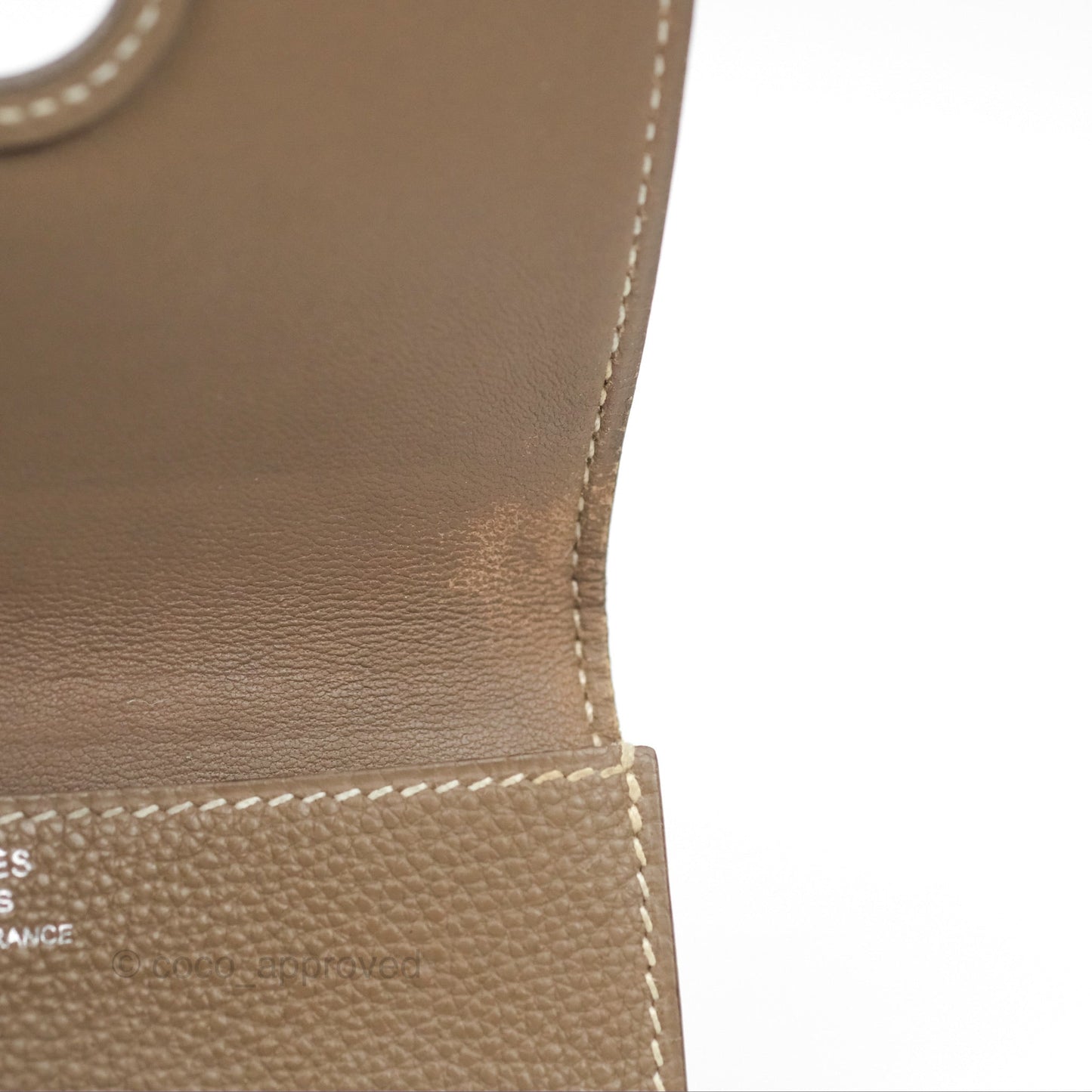 Hermes Dogon Card Case Etoupe Togo Palladium Hardware