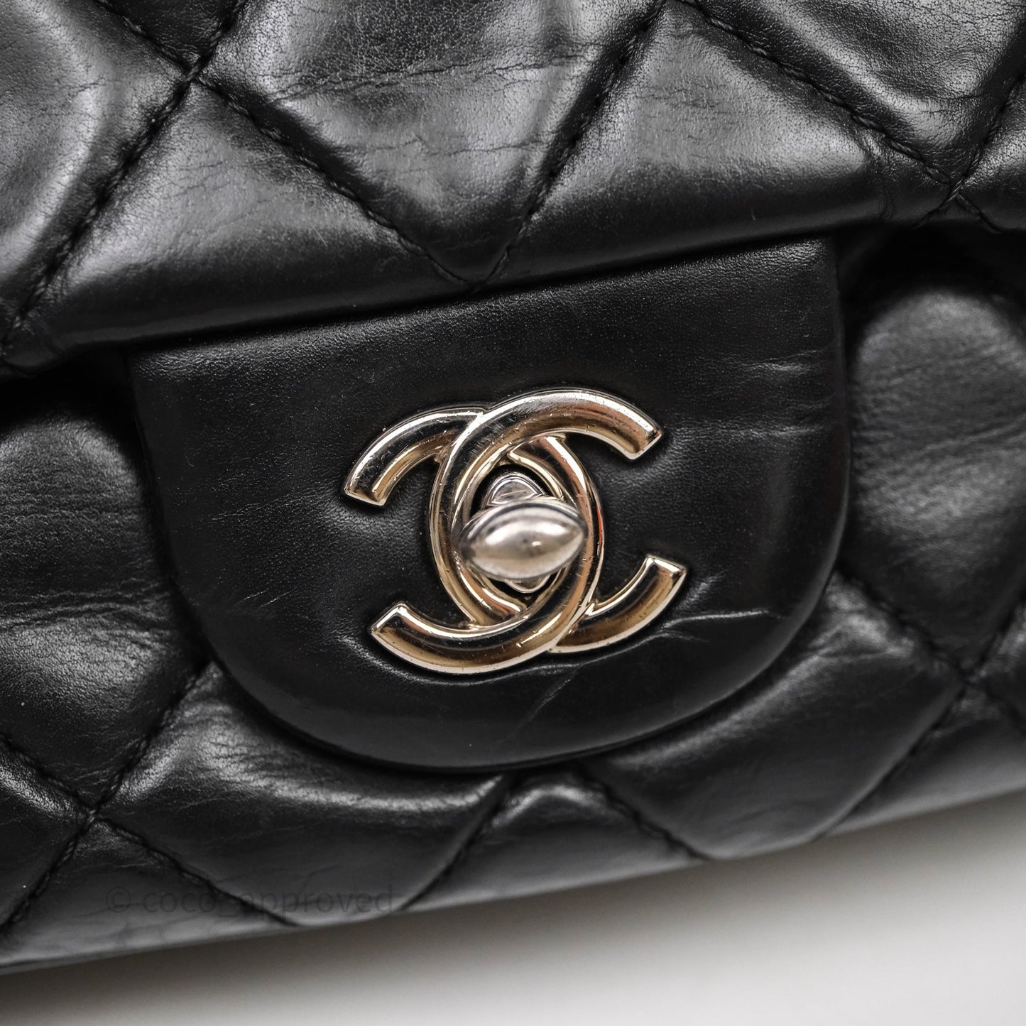 Chanel Quilted Flap Black Calfskin Silver Hardware