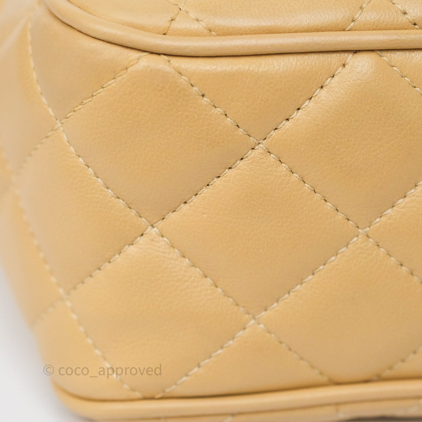 Chanel Coco Vintage Camera Case Beige Calfskin Gold Hardware
