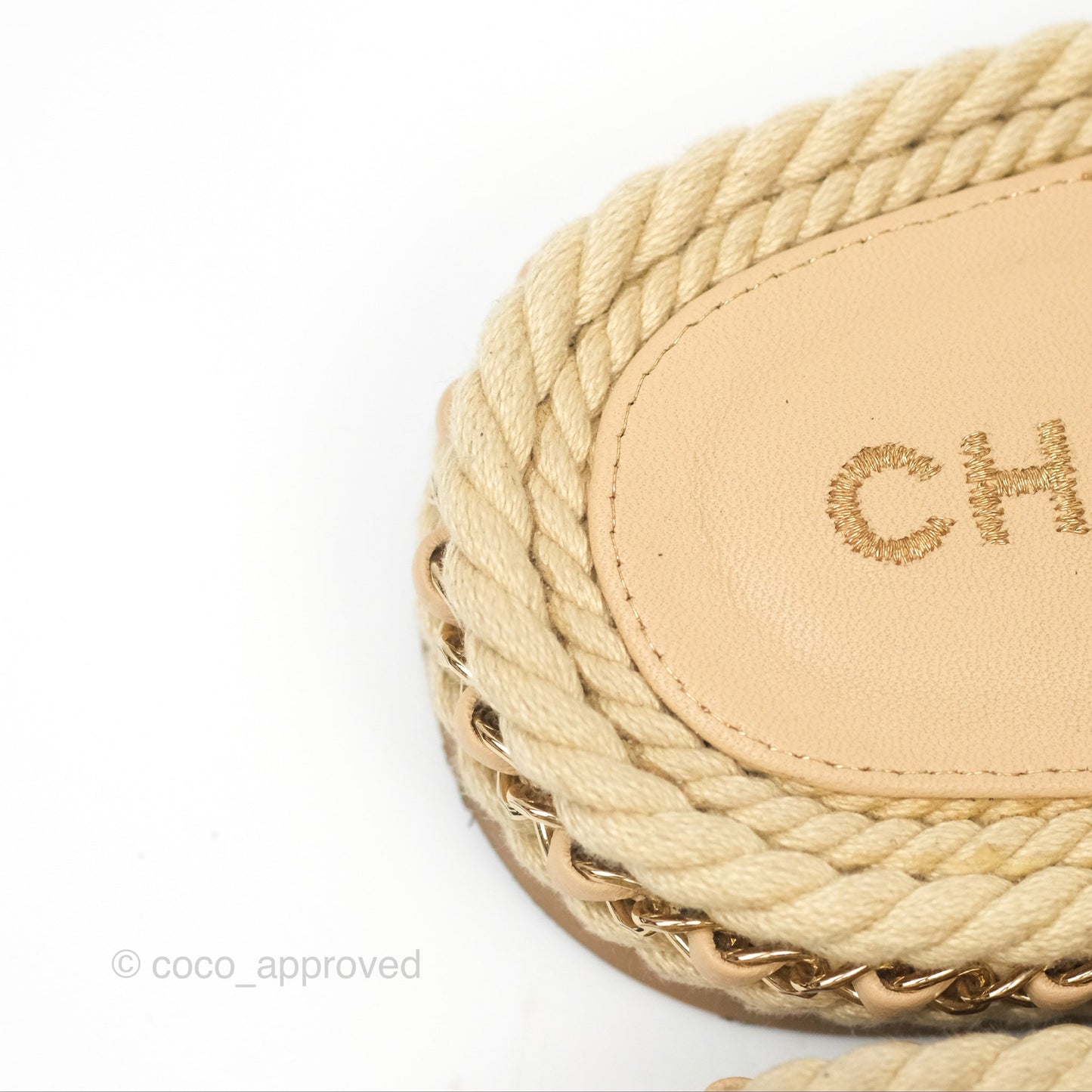 Chanel Cord Chain Slides Size 39