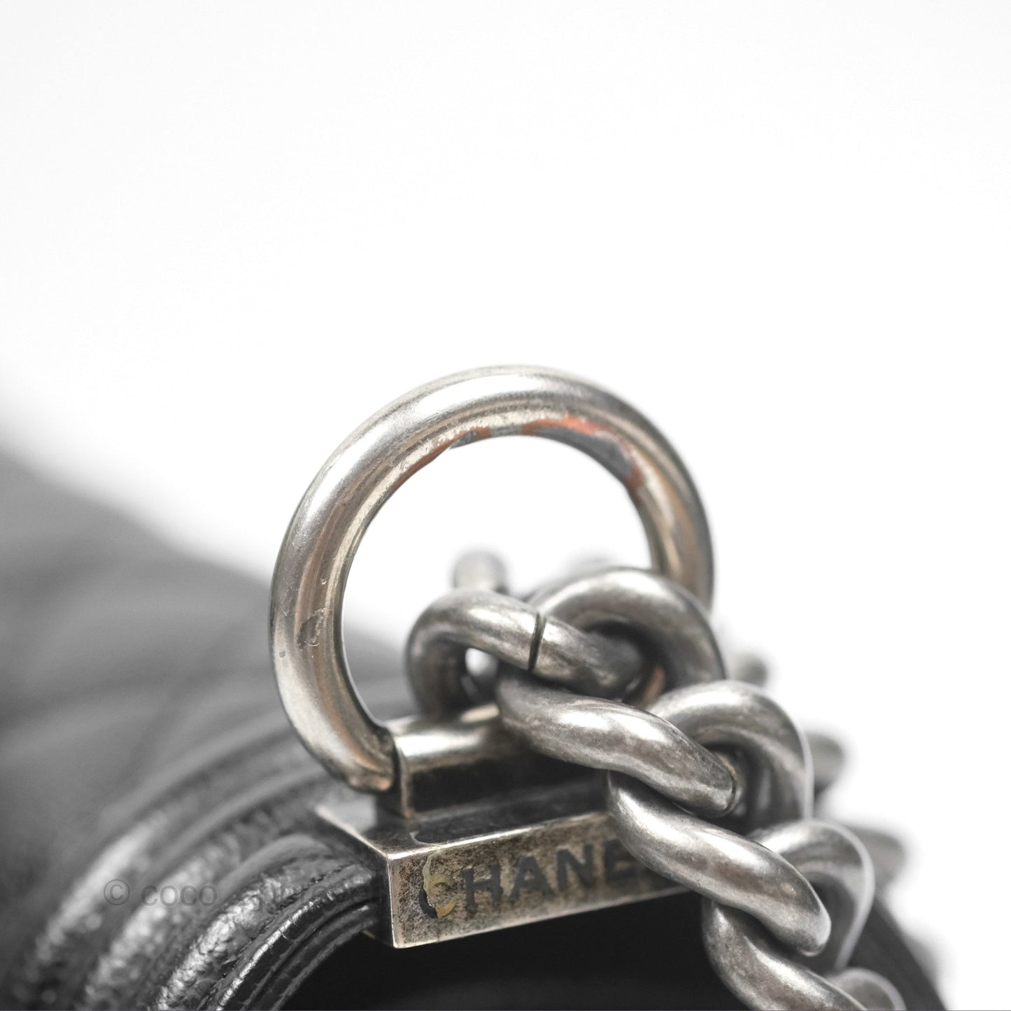 Chanel Medium Boy Quilted Black Caviar Ruthenium Hardware