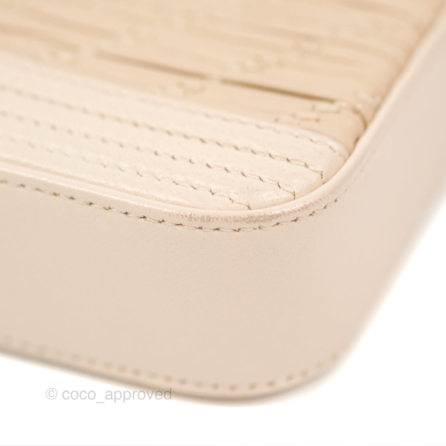 Chanel Boy Double Zip Clutch On Chain Chevron Pale Beige Aged Gold Hardware