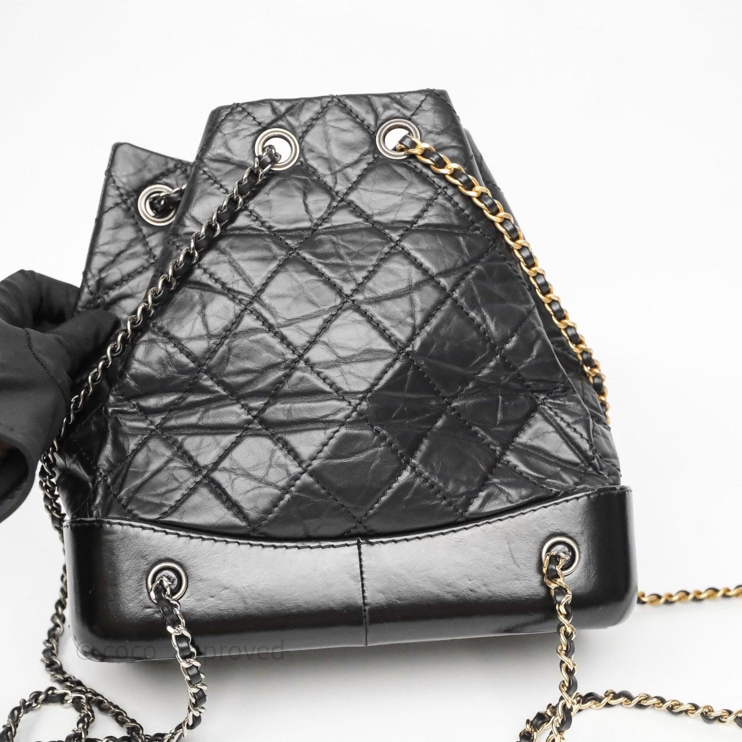 Chanel Small Gabrielle Backpack Black Aged Calfskin