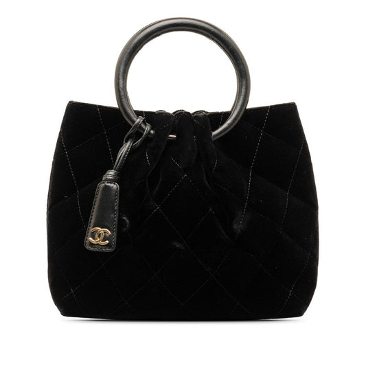 Chanel Matrases Circle Handbag Black White Leather  Chanel