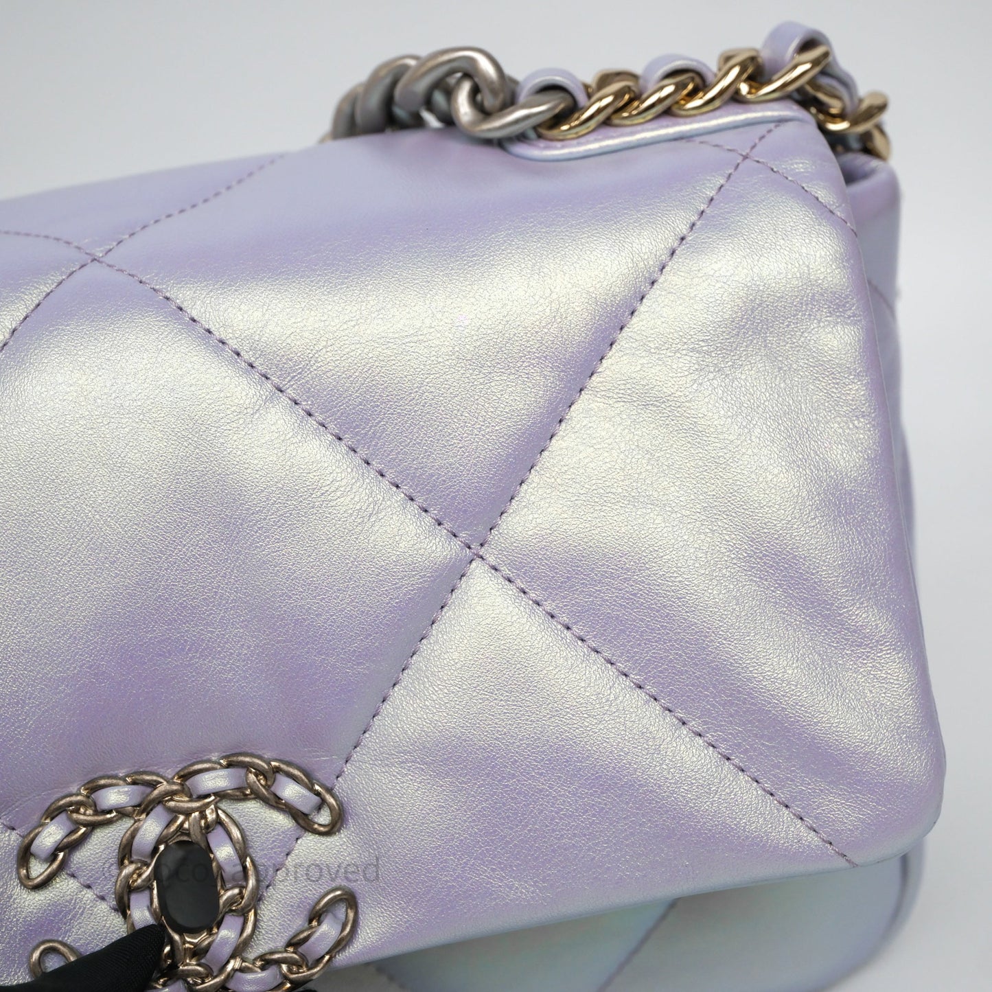 Chanel 19 Small Iridescent Purple Mixed Hardware