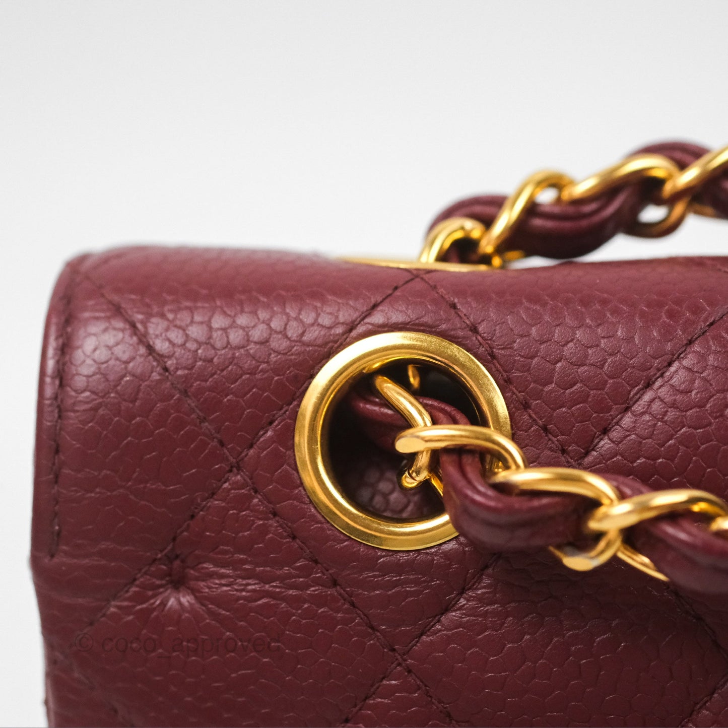 Chanel Vintage Classic Small S/M Flap Burgundy Caviar 24K Gold Hardware