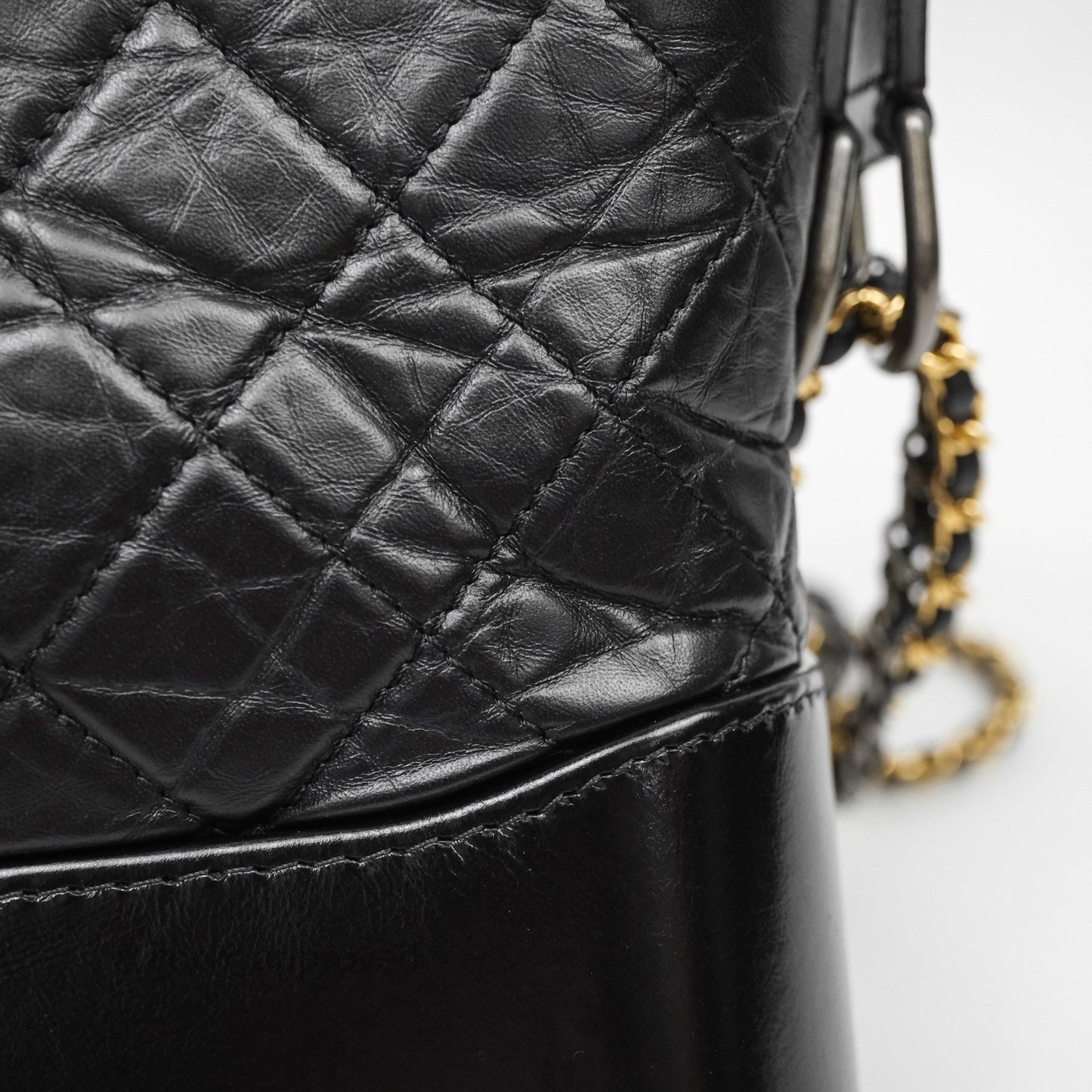 Chanel New Medium Gabrielle Hobo Quilted Black Aged Calfskin