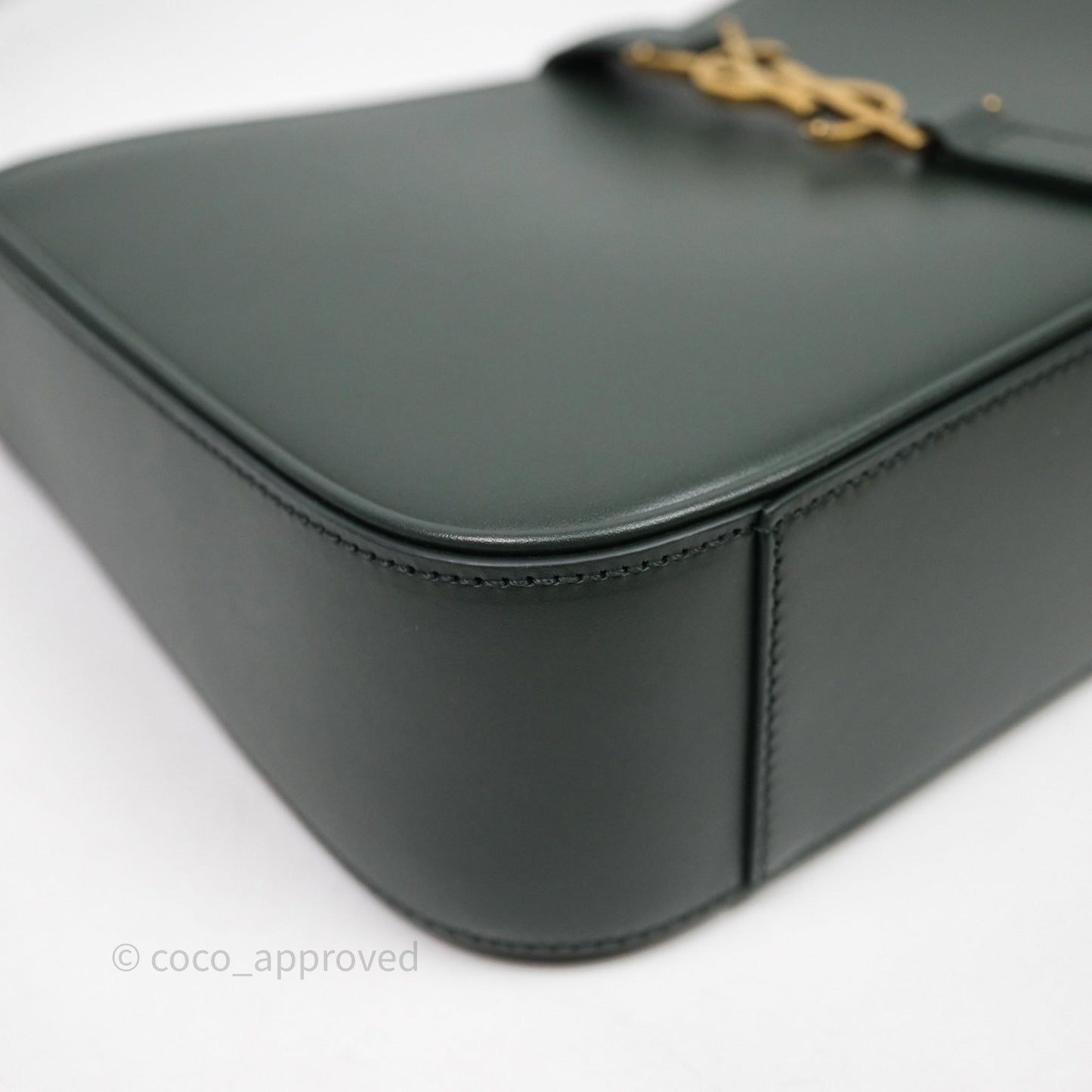 Saint Laurent ‘Le 5 a 7’ Hobo Bag Dark Green Smooth Calfskin