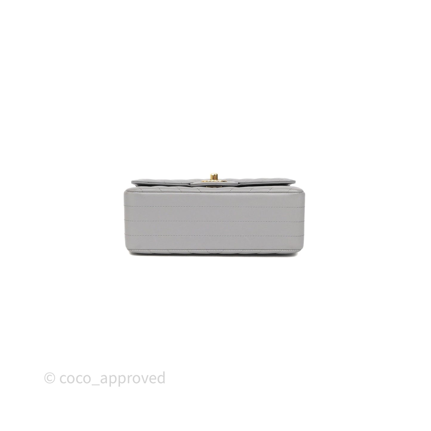 Chanel Mini Rectangular Chevron Grey Lambskin Light Gold Hardware