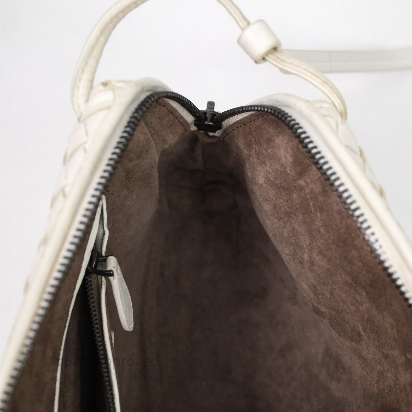 Bottega Veneta Nodini Crossbody Bag White Nappa Intrecciato