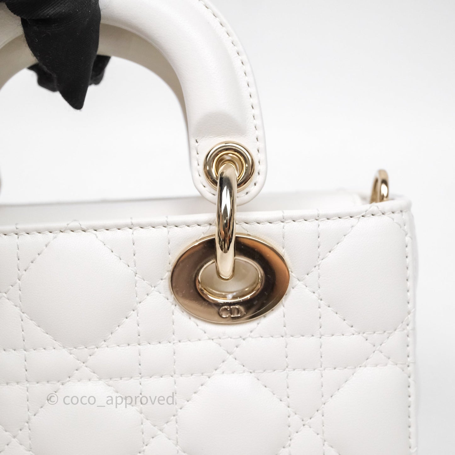 Christian Dior Mini Lady D-Joy White Light Gold Hardware