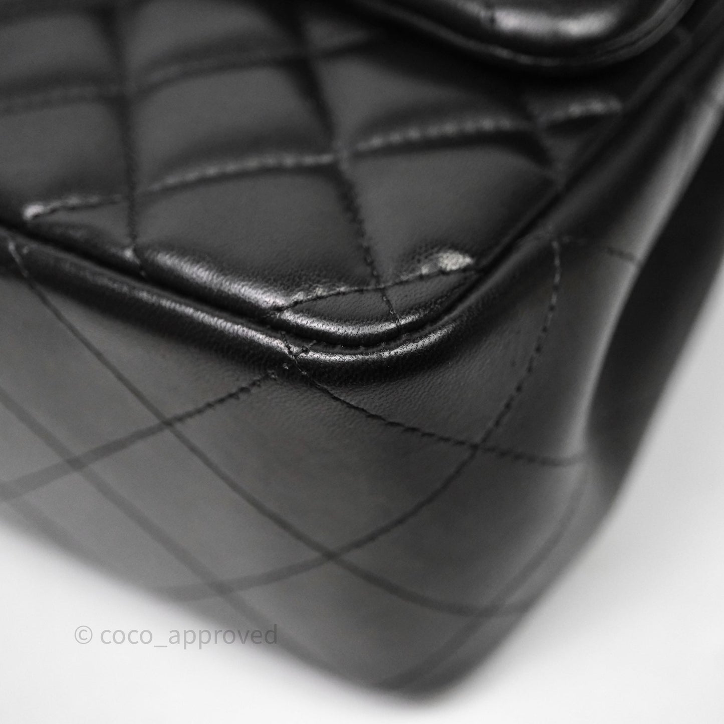 Chanel Jumbo Double Flap Quilted Black Lambskin Gold Hardware⁣⁣