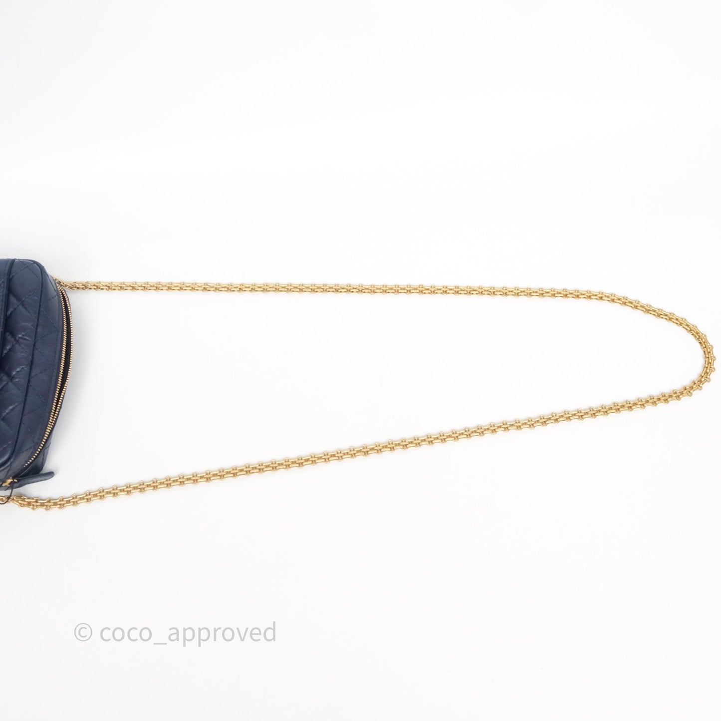 Chanel Quilted Mini Reissue Camera Case Navy Aged Calfskin Aged Gold Hardware