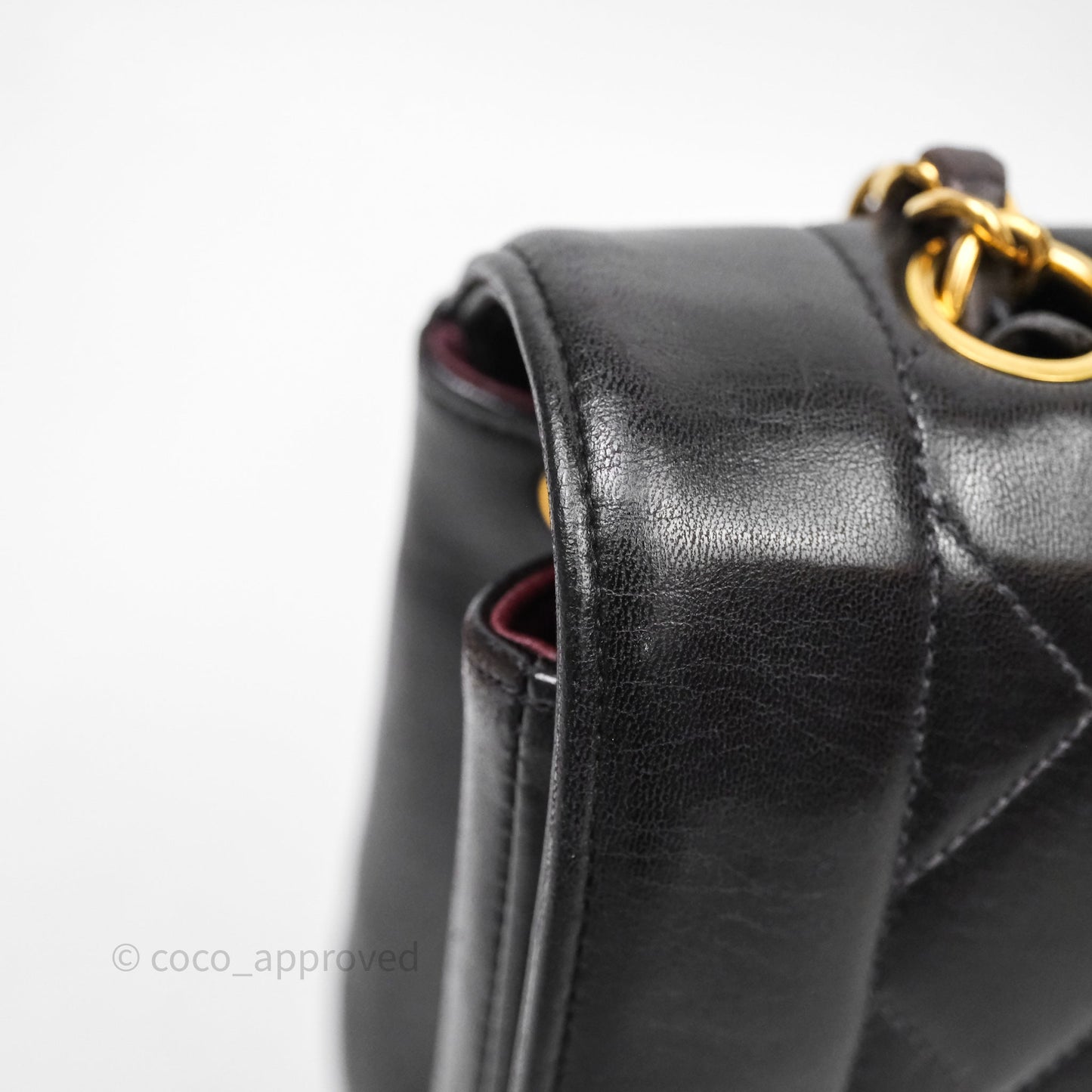 Chanel Vintage Medium Classic Diana Flap Bag Black Lambskin 24K Gold Hardware