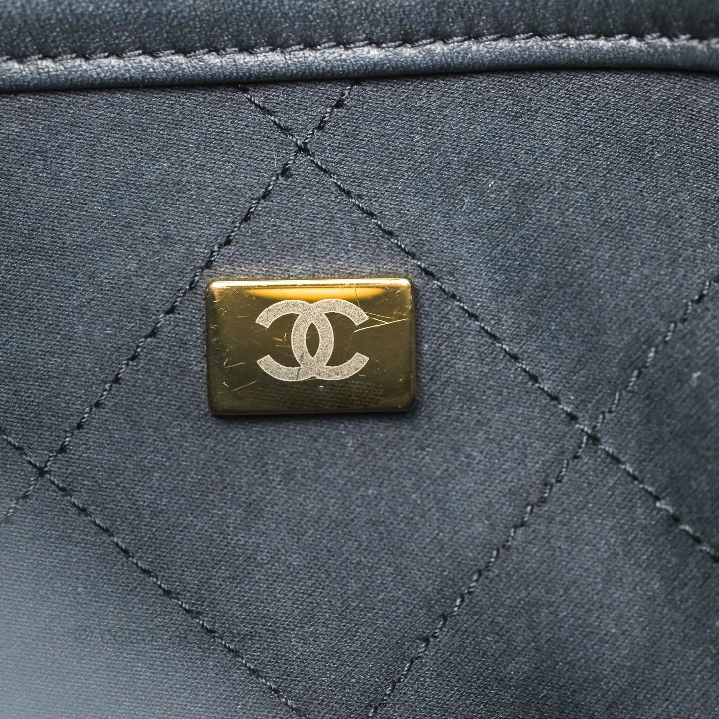 Chanel Large Hobo Tote Lambskin Black Aged Gold Hardware