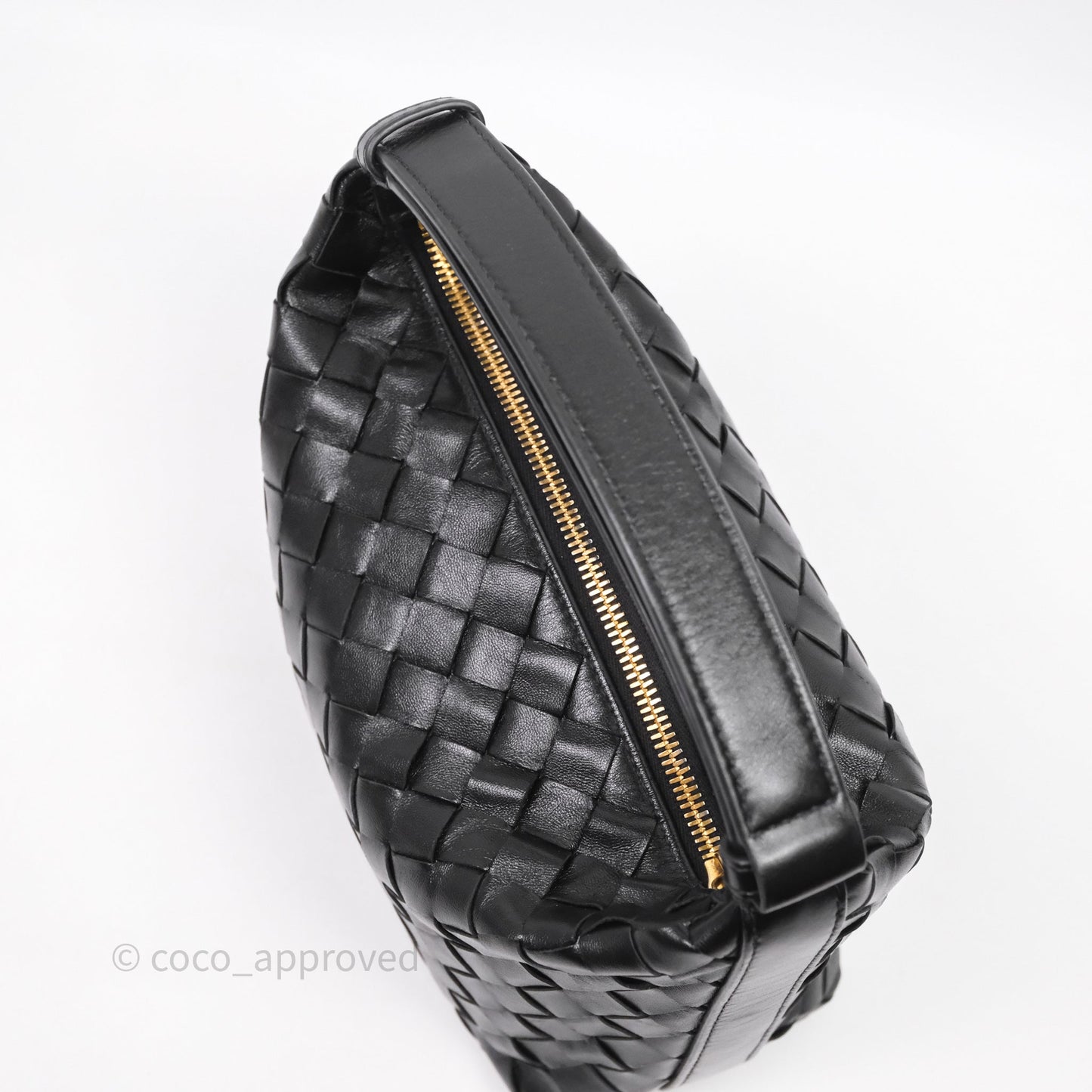 Bottega Veneta Mini Wallace Intrecciato Black Gold Hardware