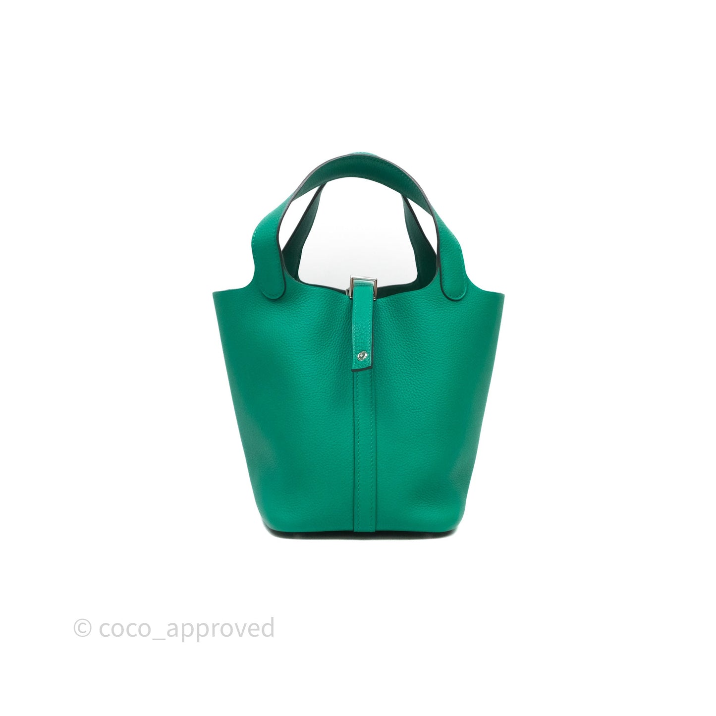 Hermes Picotin 18 Vert Jade O6 Clemence Palladium Hardware