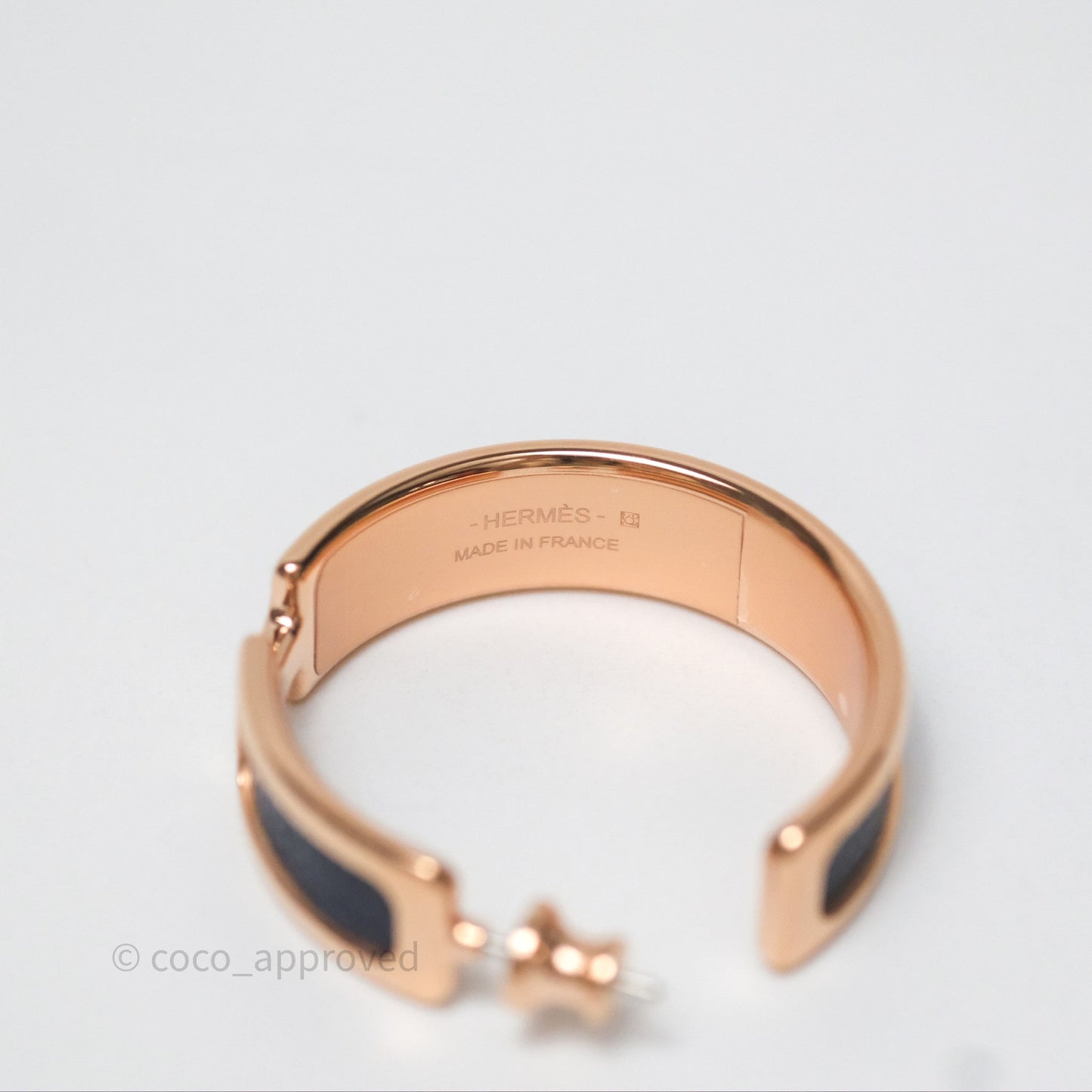 Hermès Olympe Earrings Bleu Saphir Rose Gold Hardware