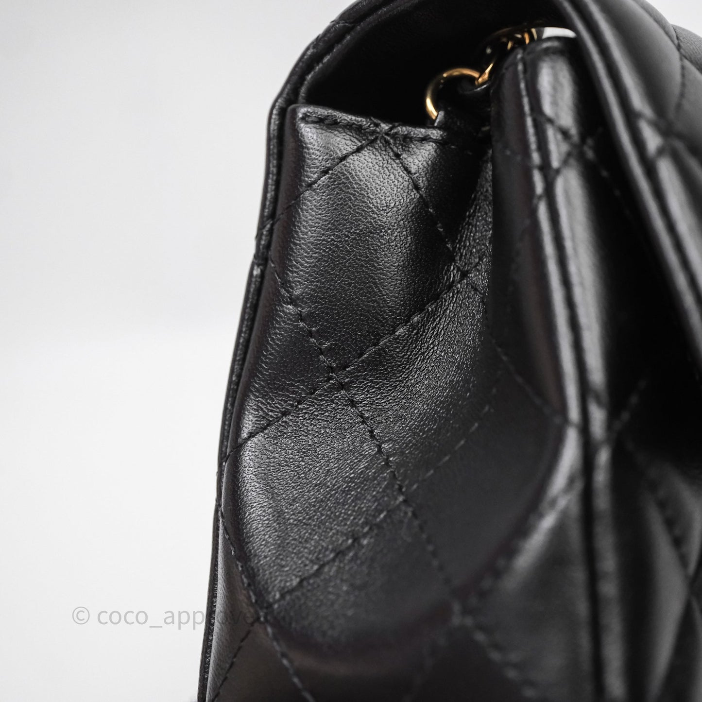 Chanel Quilted Mini Rectangular Black Lambskin Gold Hardware