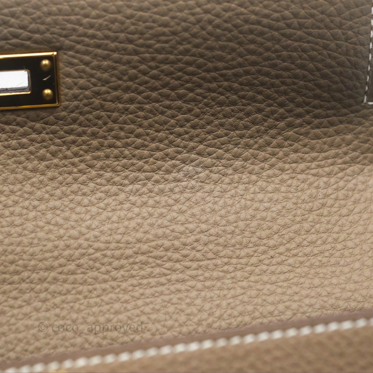 Hermès Retourne Kelly 25 Etoupe 18 Togo Gold Hardware
