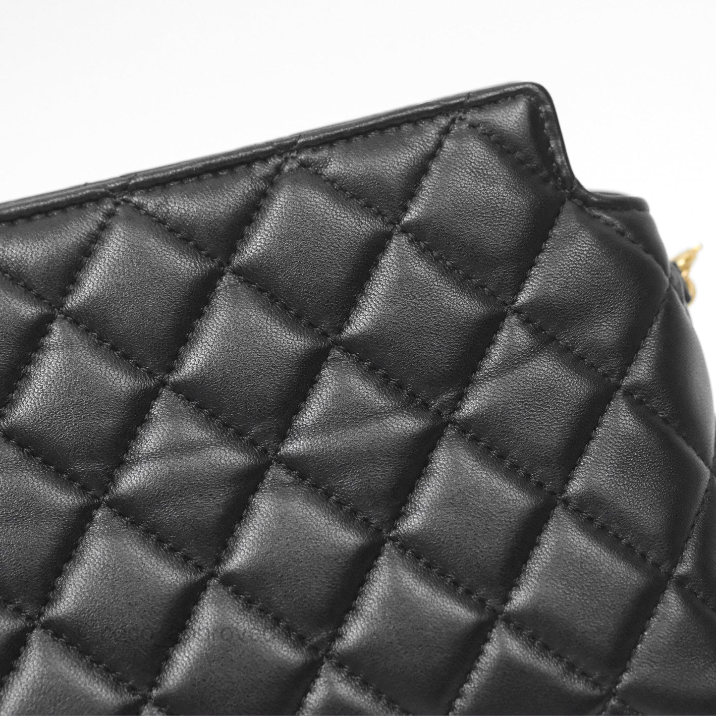 Chanel Clutch With Chain Black Lambskin Gold Hardware 23A