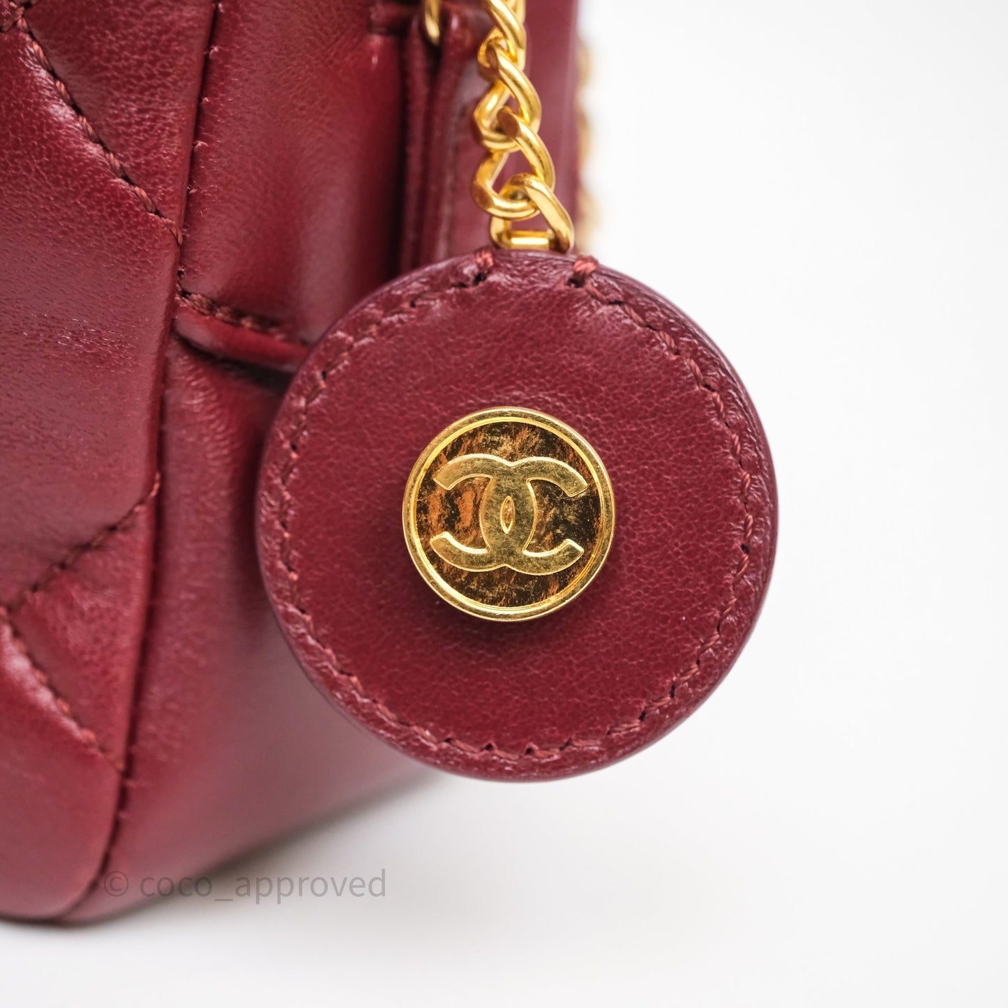 Chanel Small Camera Bag Burgundy Lambskin Gold Hardware