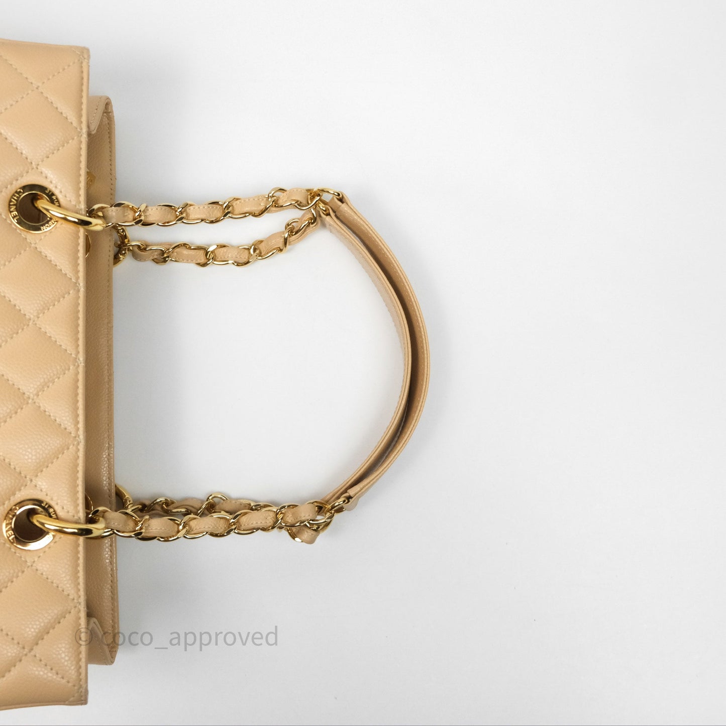 Chanel GST Beige Caviar Gold Hardware