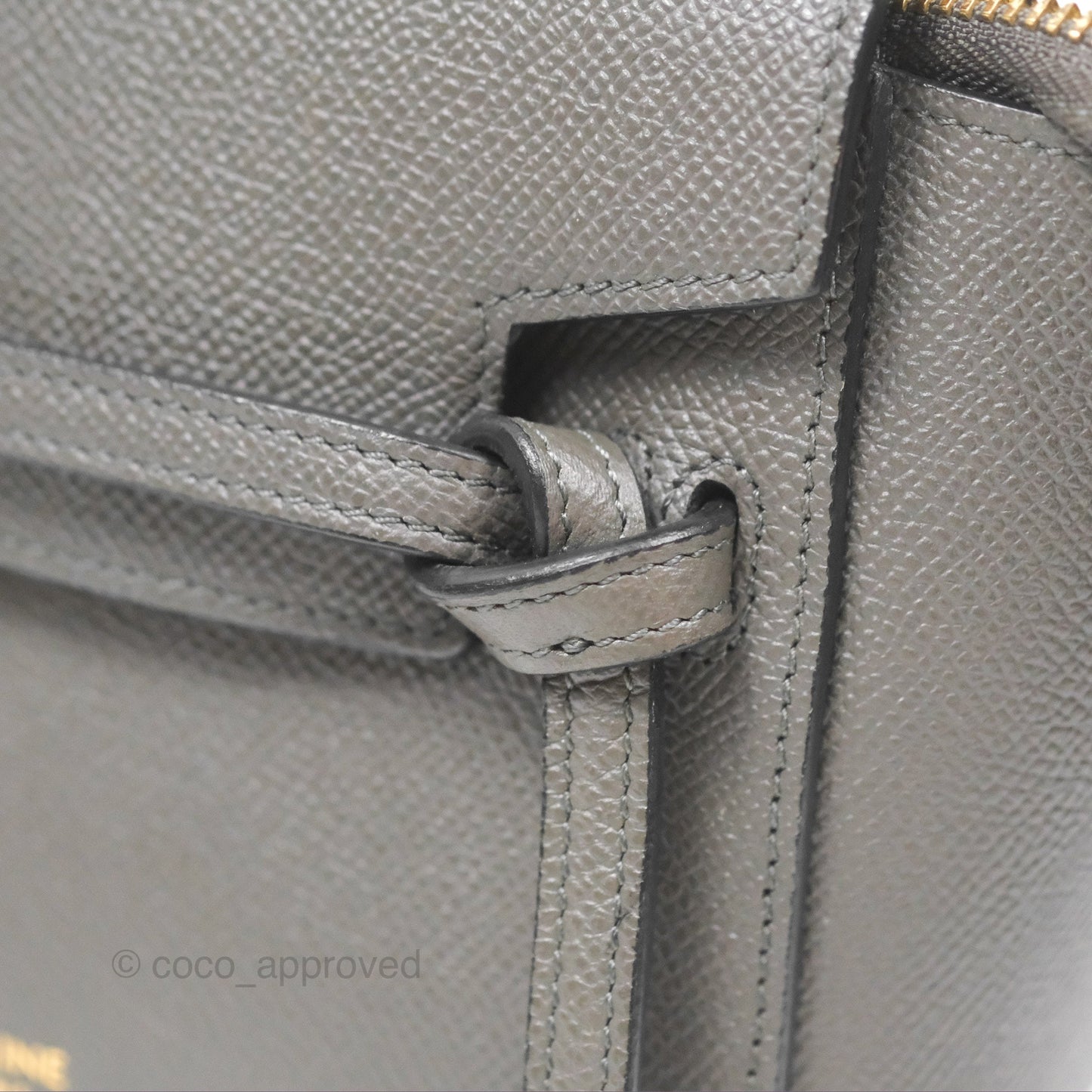 Celine Pico Belt Bag Grey Grained Calfskin Gold Hardware