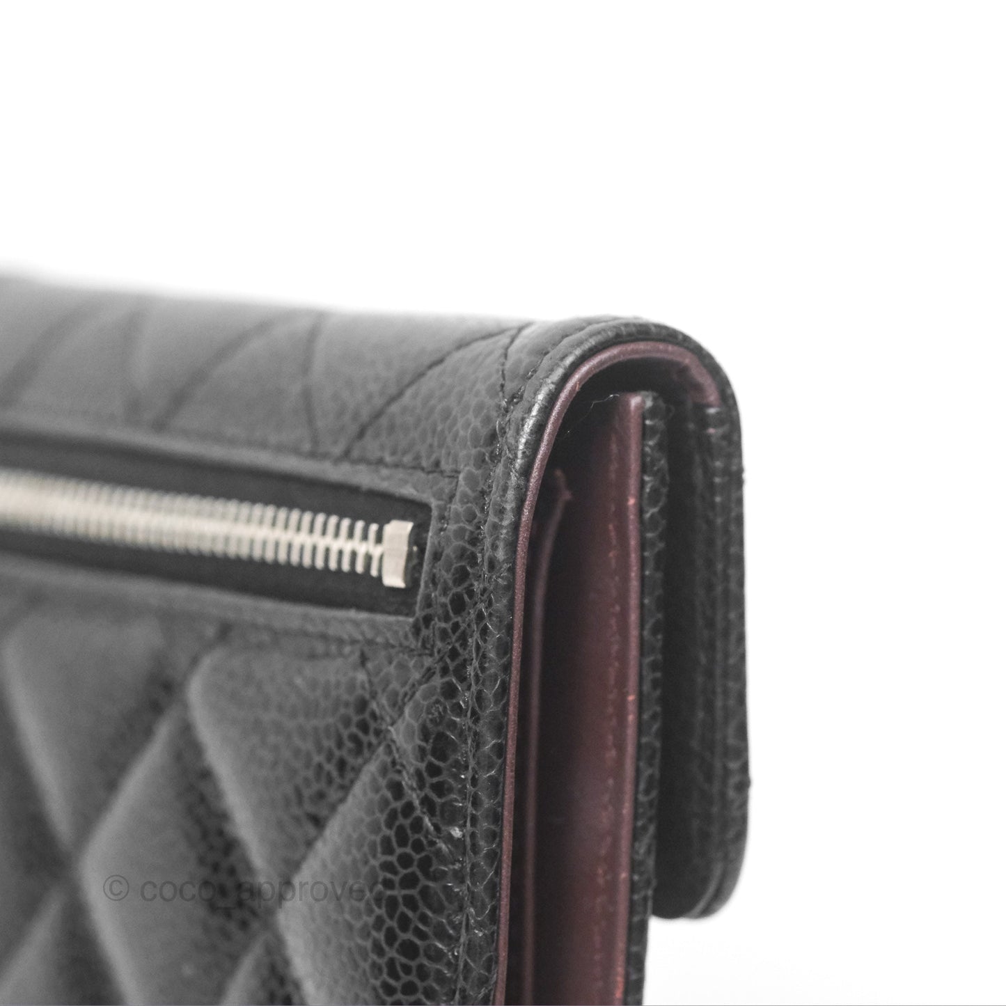 Chanel Classic Short Flap Wallet Black Caviar Silver Hardware