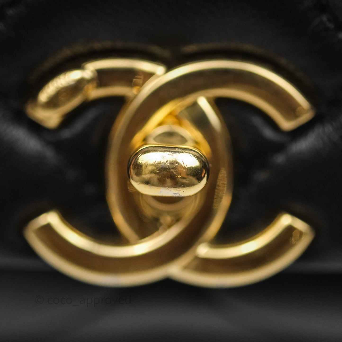 Chanel Quilted Color Match Chain Flap Black Lambskin Gold Hardware