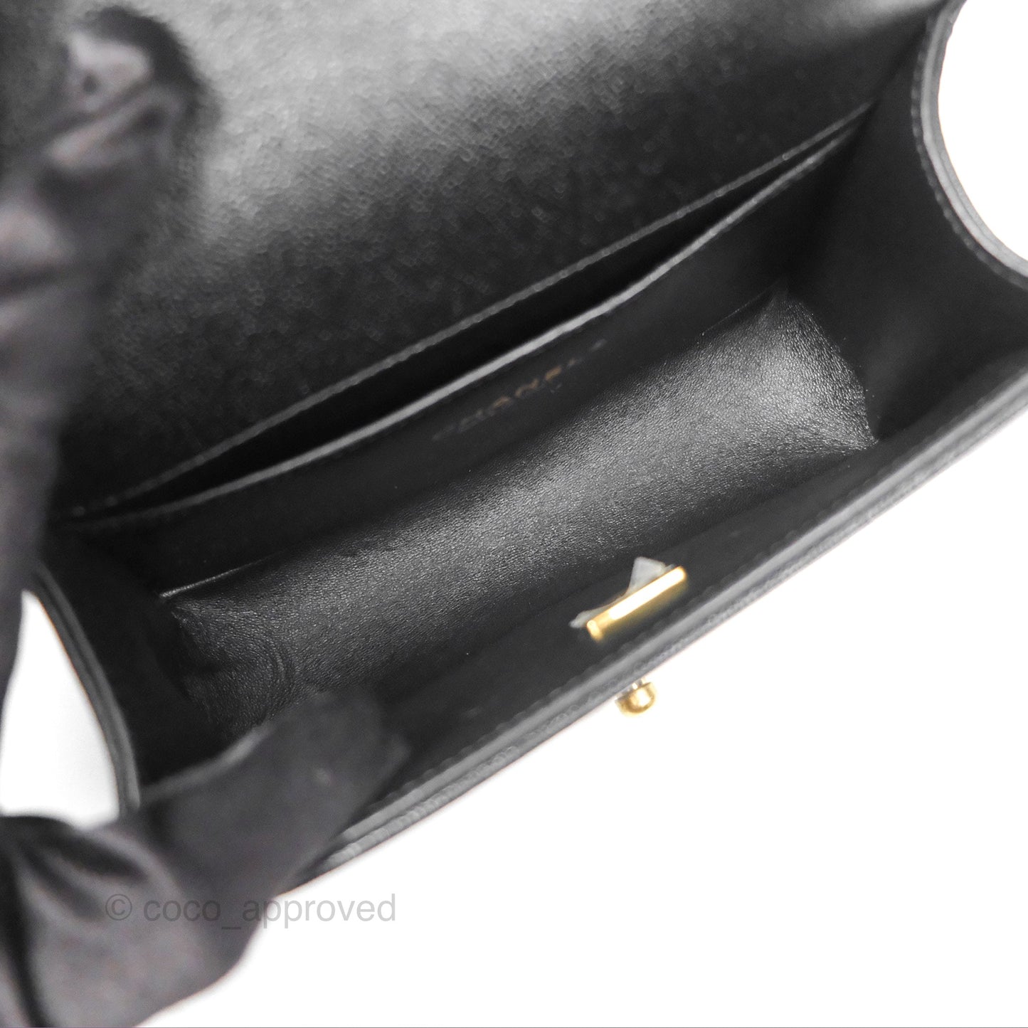 Chanel Small Chain Around Boy Quilted Black Caviar Aged Gold Hardware