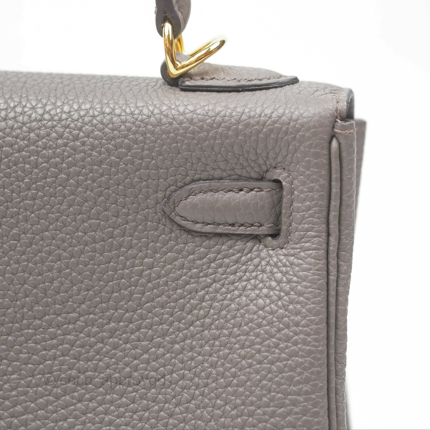 Hermès Retourne Kelly 25 Gris Etain 8F Togo Gold Hardware