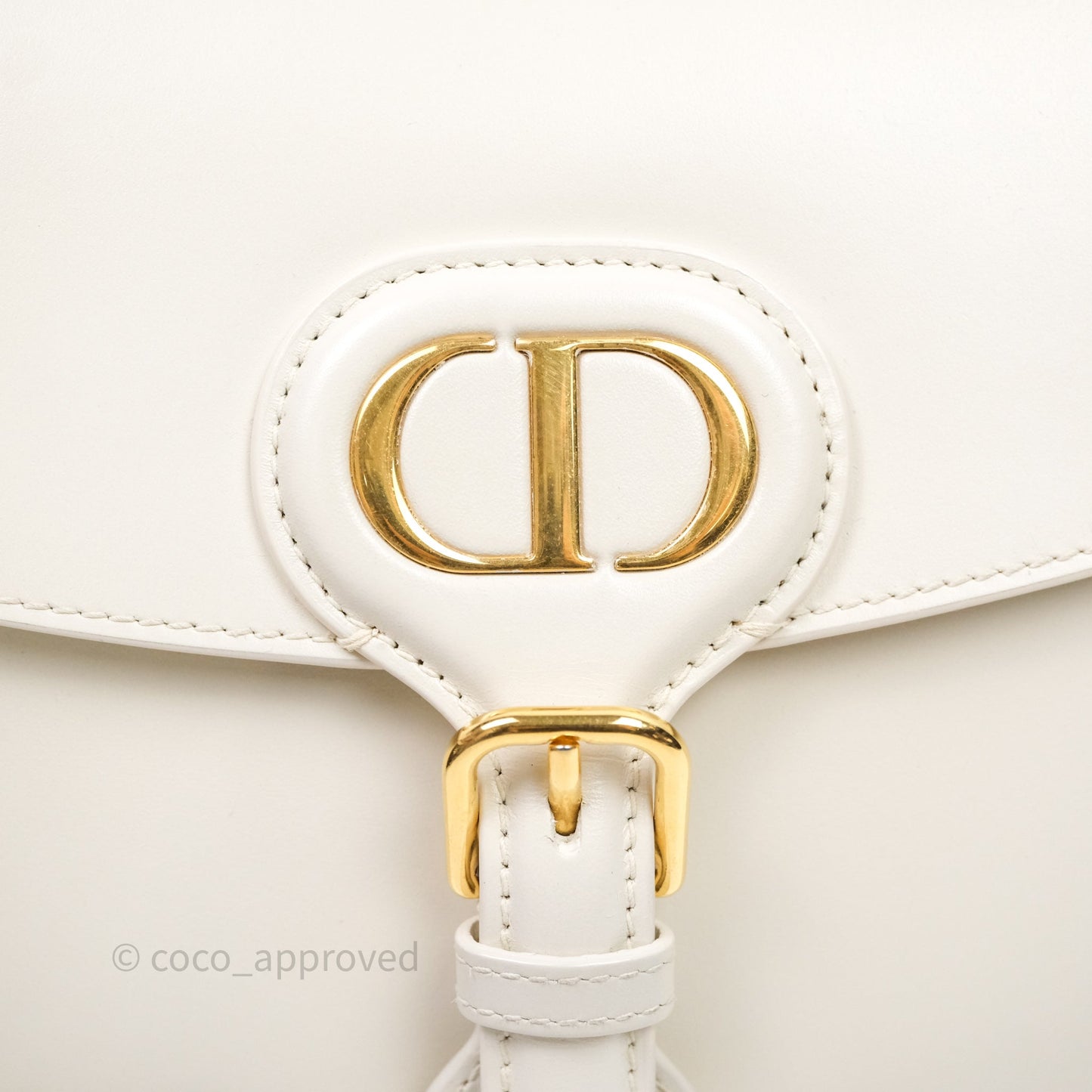 Dior Medium Bobby Bag Off White Calfskin Gold Hardware