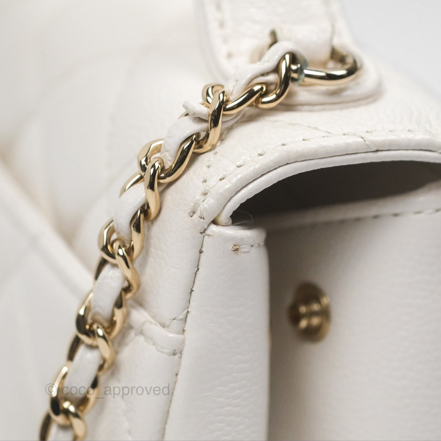 Chanel Quilted Small Business Affinity Flap White Caviar Gold Hardware