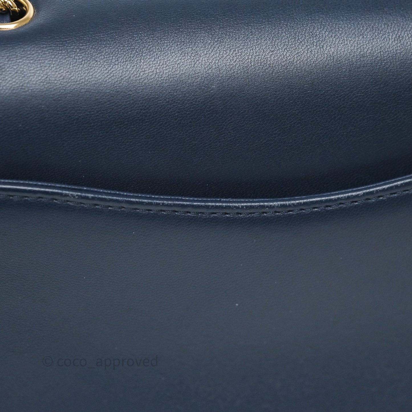 Chanel CC Mania Flap Bag Navy Lambskin Gold Hardware