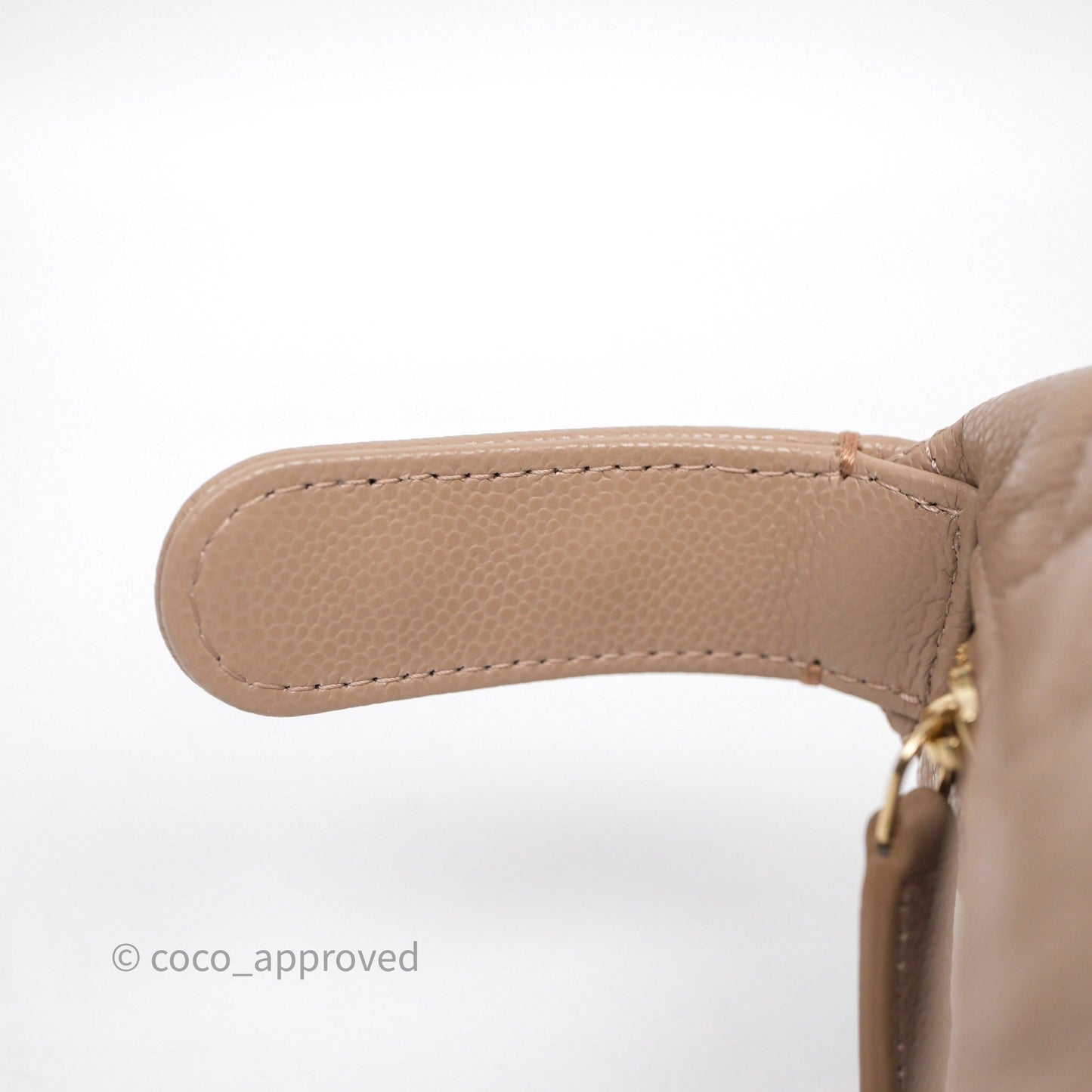 Chanel Quilted Hobo With Chain Beige Fonce Caviar Gold Hardware