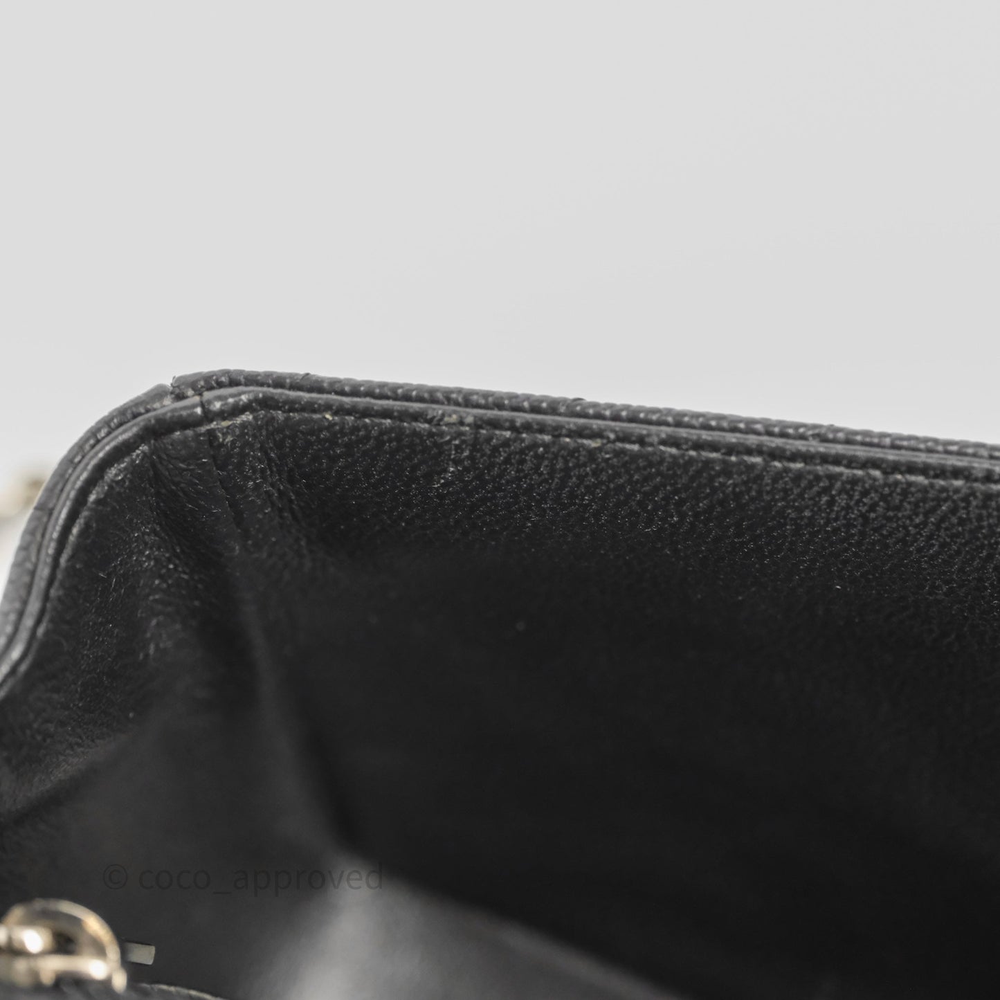 Chanel Mini Rectangular Flap Chevron Black Caviar Silver Hardware