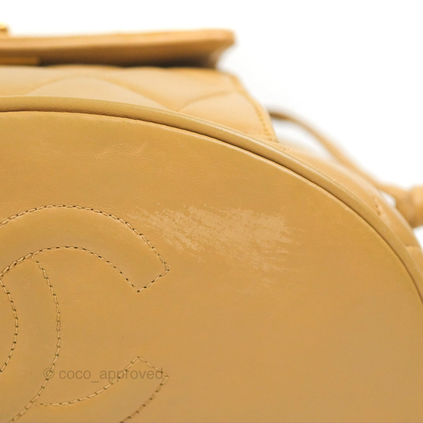Chanel Vintage CC Duma Backpack Beige Lambskin 24K Gold Hardware