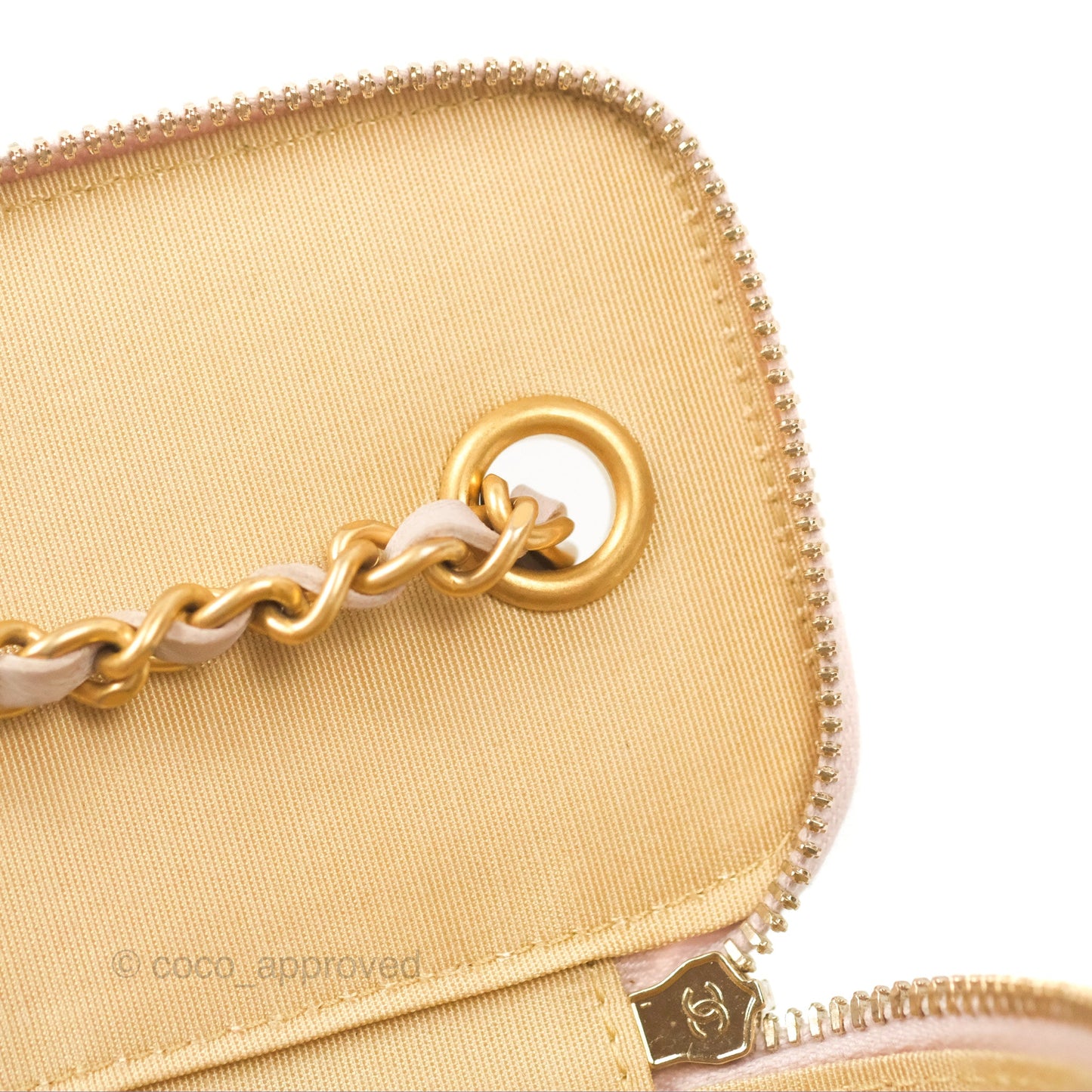Chanel Classic Pearl Crush Mini Vanity With Chain Lilac Pink Lambskin Aged Gold Hardware