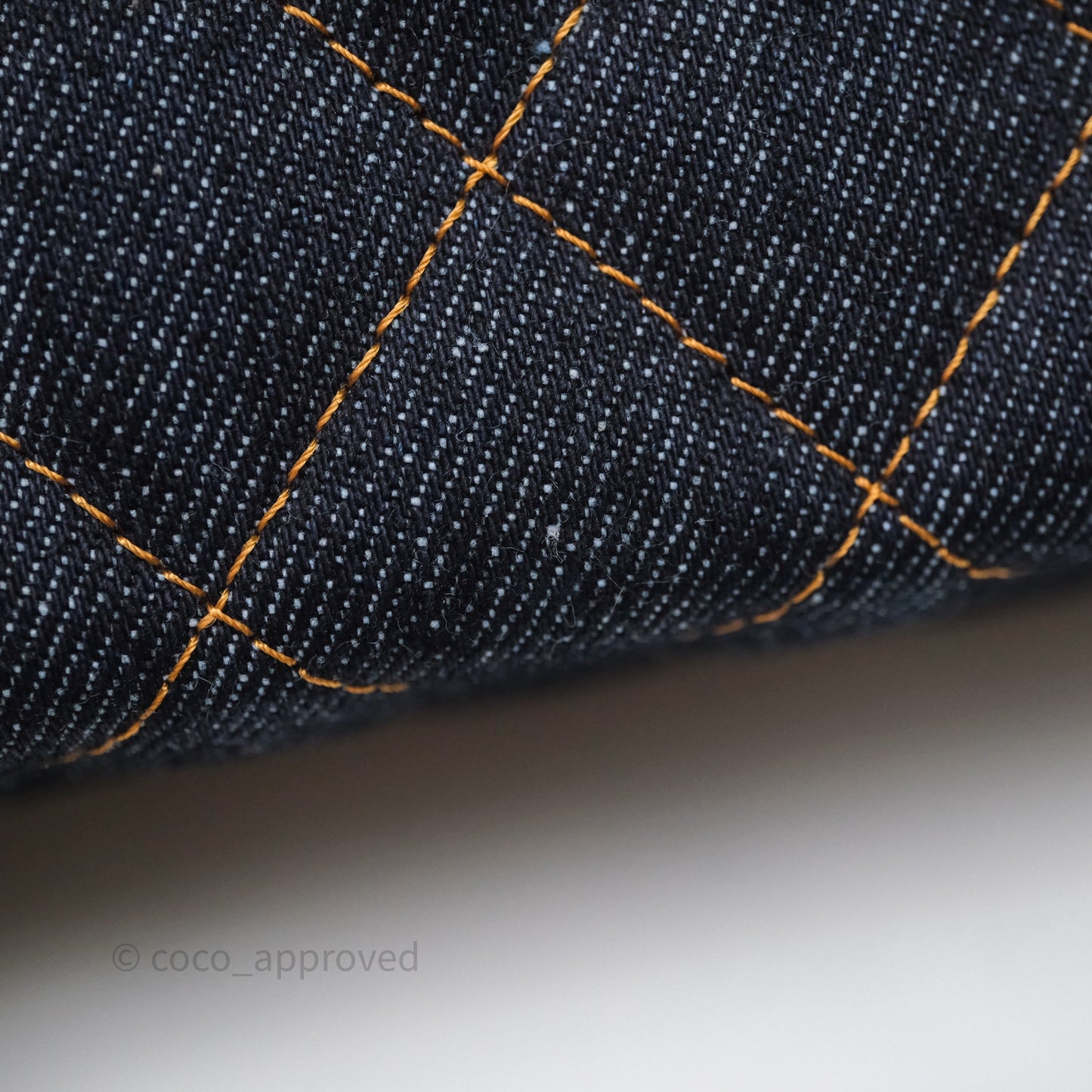 Chanel Top Handle Long Vanity with Chain Dark Blue Denim Gold Hardware