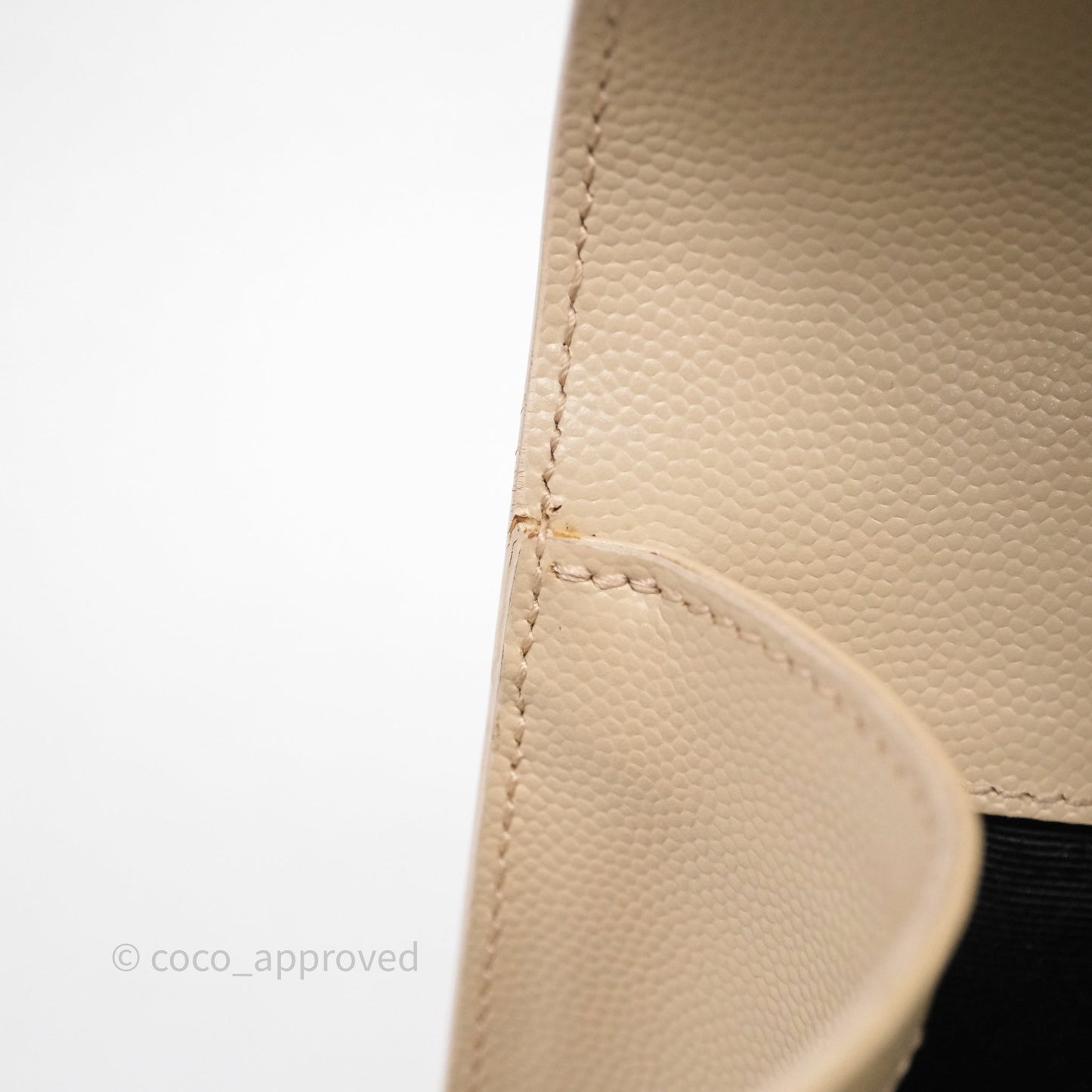 Saint Laurent Kate Clutch Monogram Beige Grain De Poudre Gold Hardware