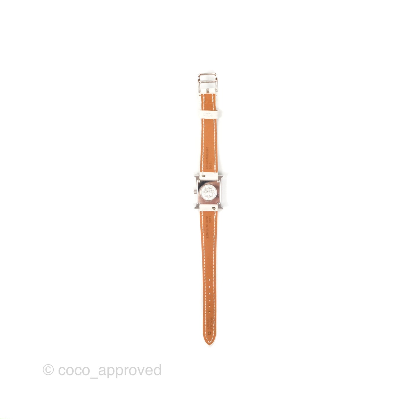 Hermes Heure H Watch Mini Diamonds White Mother-of-pearl White Alligator Leather
